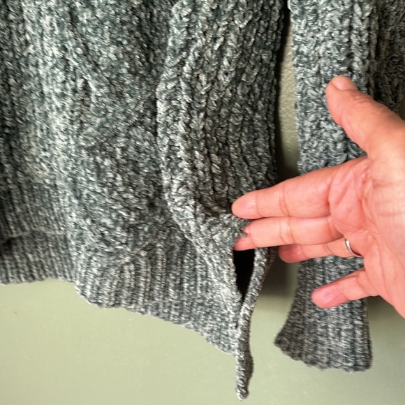 Women’s Sz M green Pol Anthropologie vneck chunky knit casual pullover sweater - Picture 5 of 9